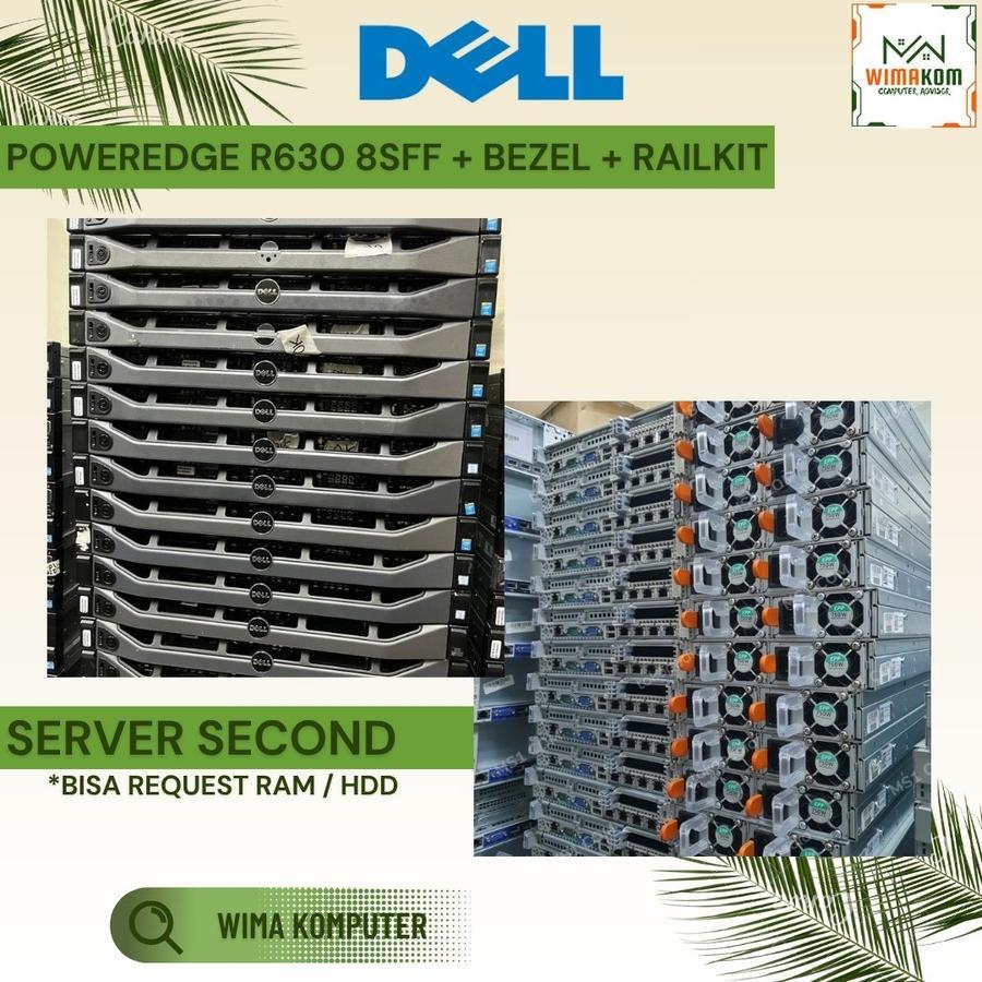 Dell Server R630 8SFF Dual Xeon E5-2690V3 24 Core RAM 128GB 4x 600GB SAS Rack 1U Garansi 1 Bulan (N)