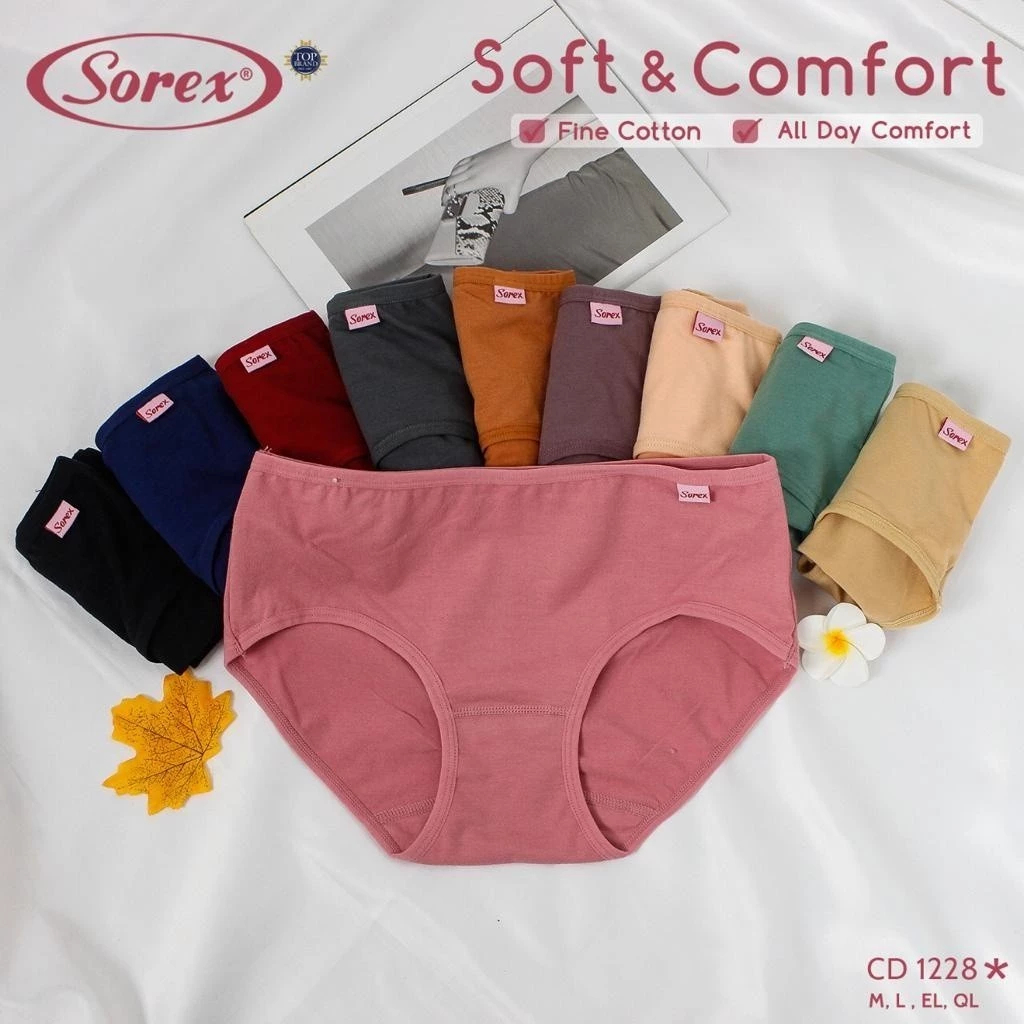 CD Sorex 1228 ( 12 Pcs ) Celana Dalam Wanita Dewasa Sorex 1228 – Model Midi | Nyaman & Lembut | CD B