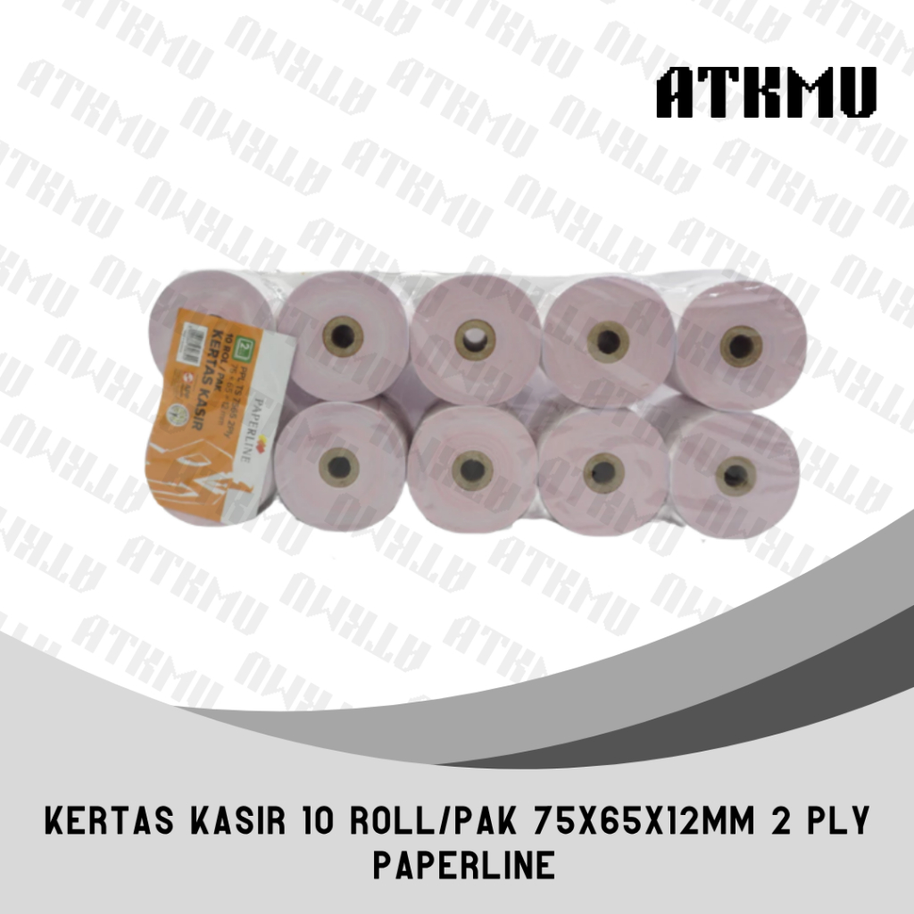 

Paperline Kertas Struk Kasir 75x65 mm | 1Ply & 2Ply | 10 Roll