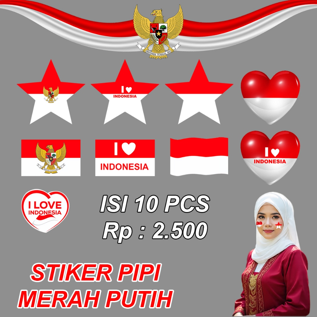 

Stiker Indonesia / Sticker Pipi Bendera Merah Putih