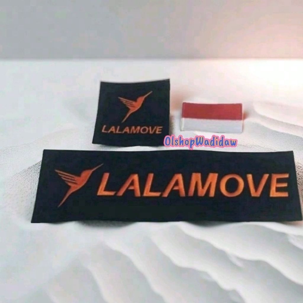 Emblem Lalamove 1 paket Hitam Bordir Komputer Logo Driver Lalamove