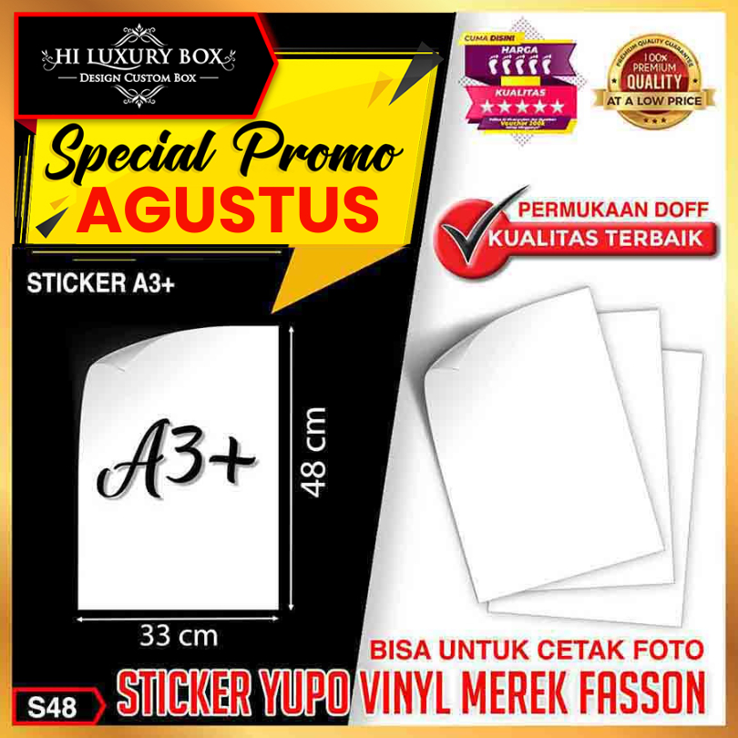 

Kertas Stiker|Yuppo|Vinyl|Doff|Fasson|Polos|Label|Serbaguna|33X48|S48