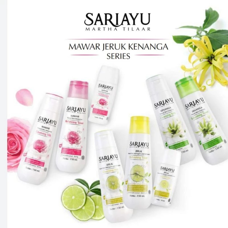 Sariayu Milk Cleanser Toner Moisturizer Jeruk Mawar Kenanga Pembersih Pelembab Wajah Sari Ayu