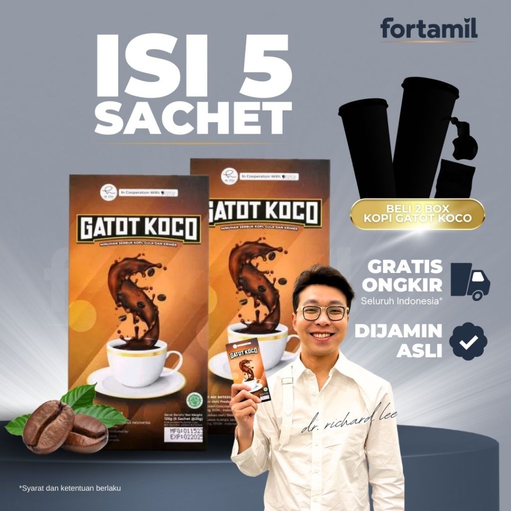 

Kopi Gatot Koco dr Richard Lee 1 Box 5 Sachet