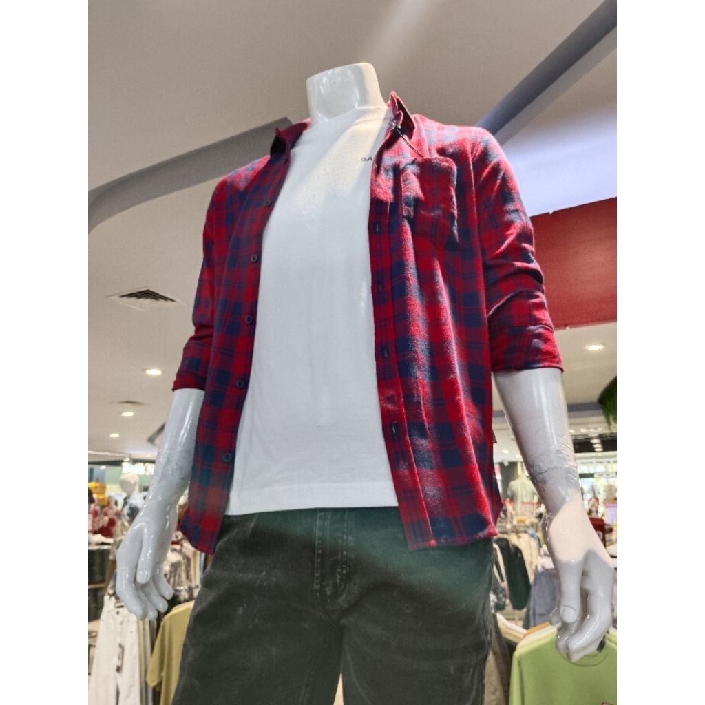 kemeja flanel pria by gabrielle, kemeja kotak kotak pria