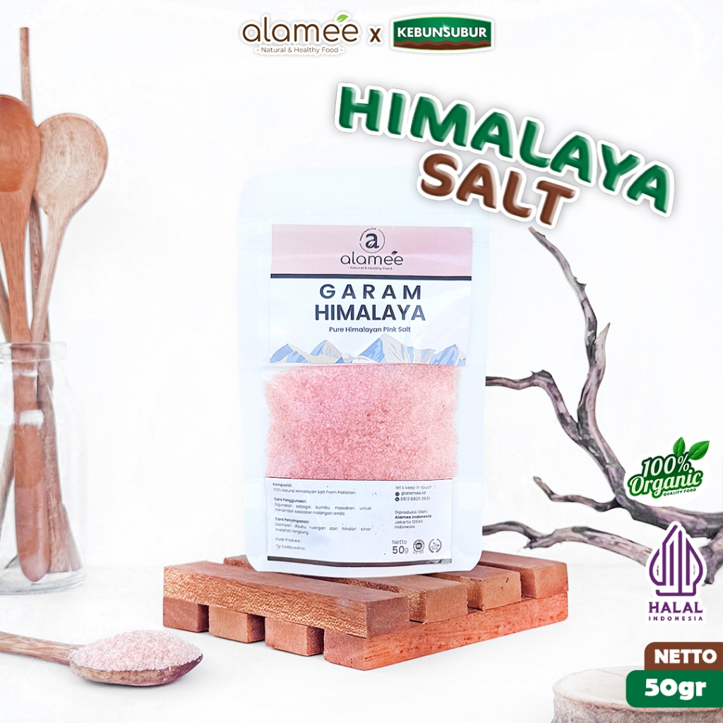 

ALAMEE Garam Himalaya Himalayan Pink Salt Mini Asli Pakistan 50g kebunsubur