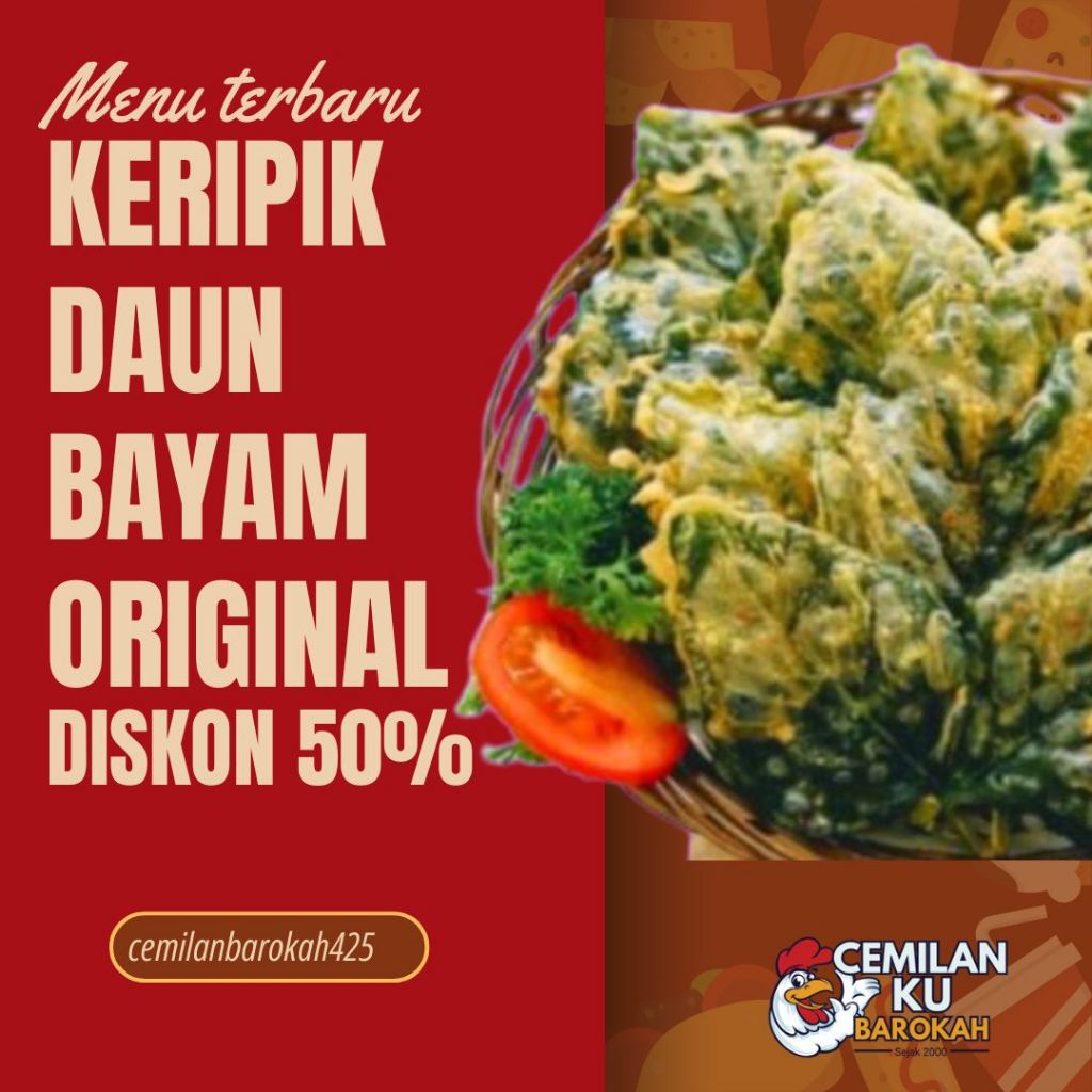 

Keripik Daun Bayam Original Gurih Renyah Lezat Berkualitas 50gr 500 gr 1kg - Gudang Cemilan