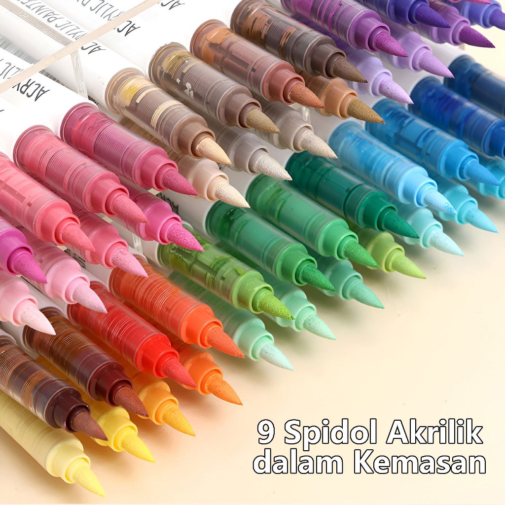 

✨ (READY STOCK) Spidol Akrilik 9 Warna - Alat Gambar Anak, Spidol Seni, Perlengkapan Sekolah - Hadiah Back to School ✨