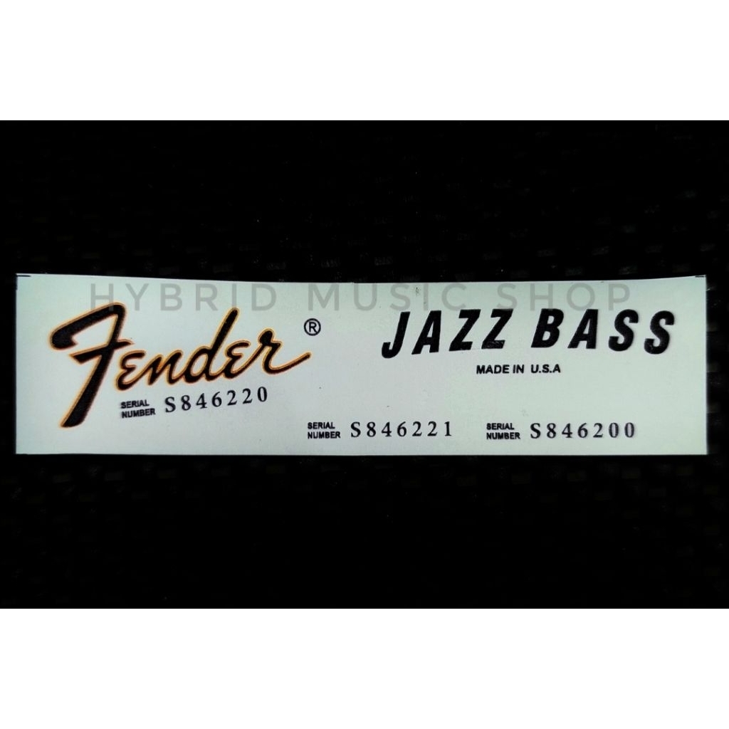 Decal Fender Jazz Bass USA 70s Water Slide