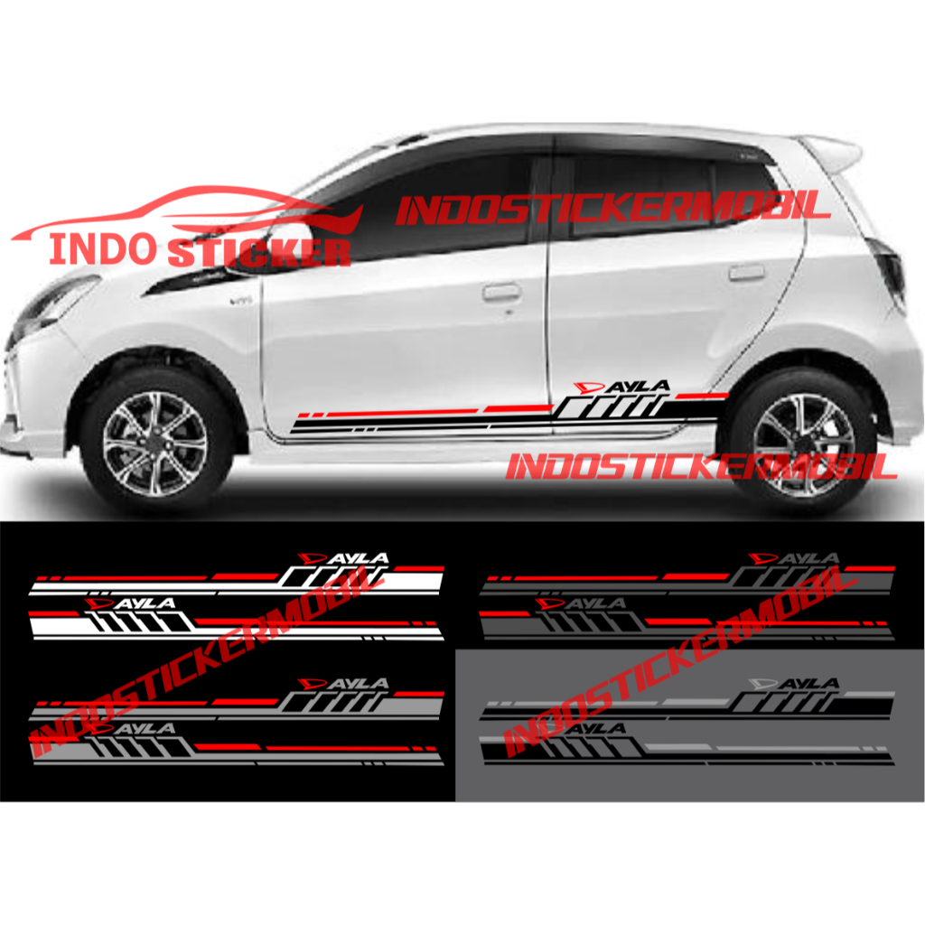 Cutting sticker mobil ayla stiker list stripe body samping mobil daihatsu ayla sticker terbaru ayla