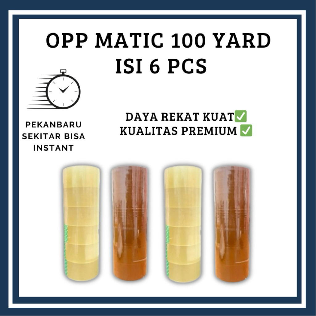 

MATIC LAKBAN OPP BENING DAN COKLAT 48MM x 100 YARD ISOLASI BENING DAN COKLAT PROMO!!!! - SUPER MURAH