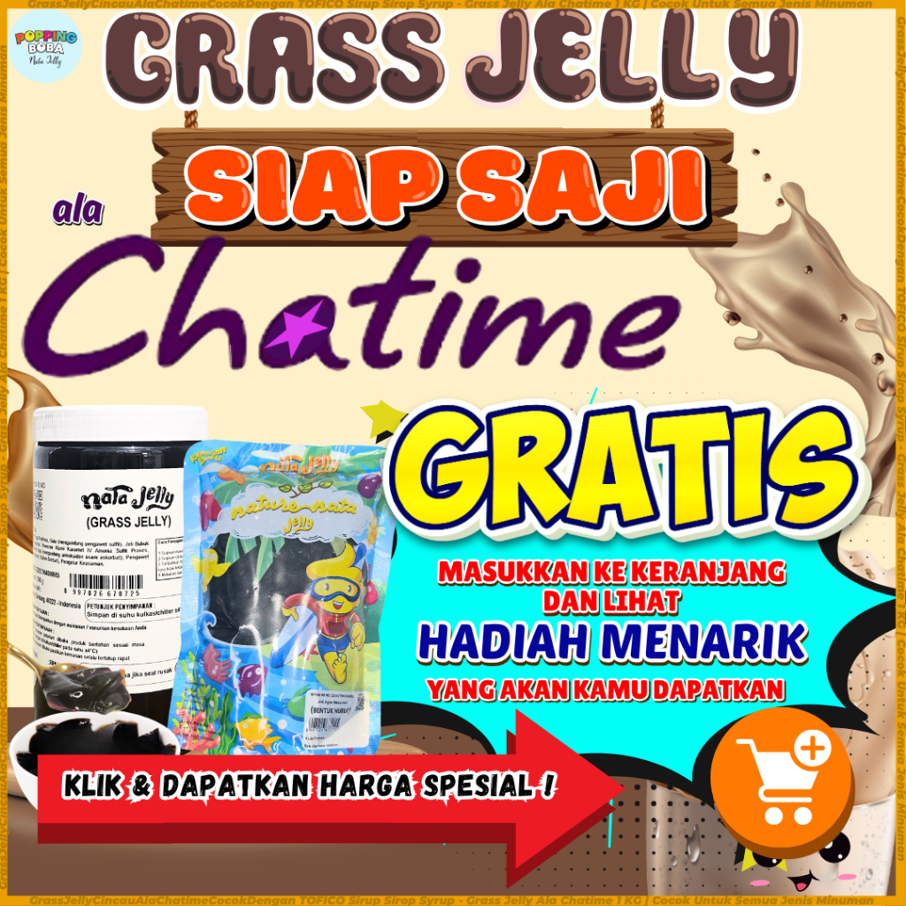 

GrassJellyCincauAlaChatimeCocokDengan TOFICO Sirup Sirop Syrup - Grass Jelly Ala Chatime 1 KG | Cocok Untuk Semua Jenis Minuman