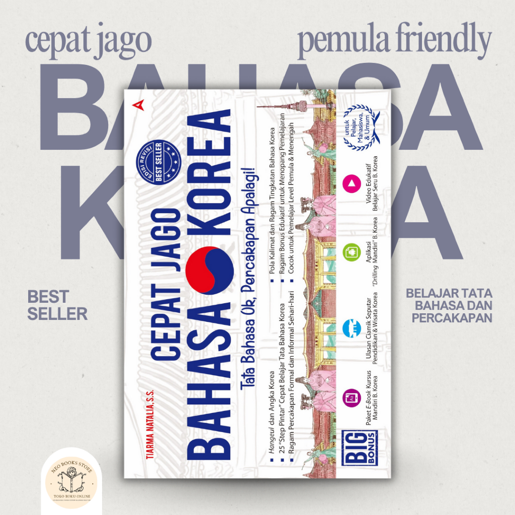 BUKU EDISI REVISI CEPAT JAGO BAHASA KOREA - BELAJAR BAHASA KOREA PEMULA