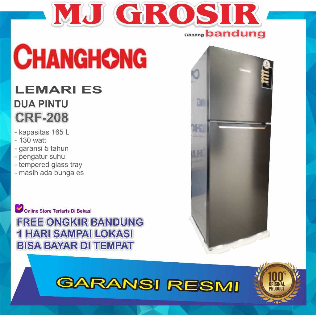 KULKAS CHANGHONG CRF 208 2 PINTU CRF-208 LEMARI ES CRF208