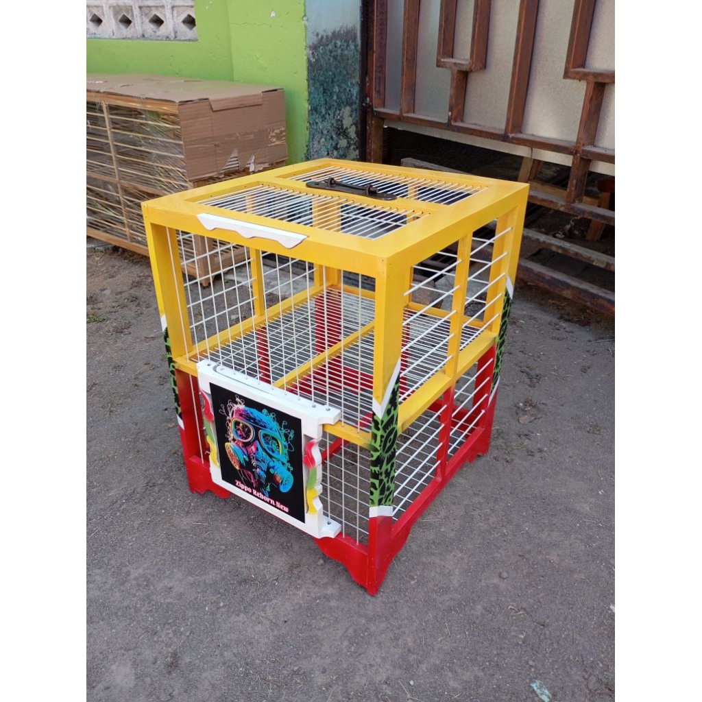 Dondang jemur merpati 2 pintu untuk 1 pasang kayu jati