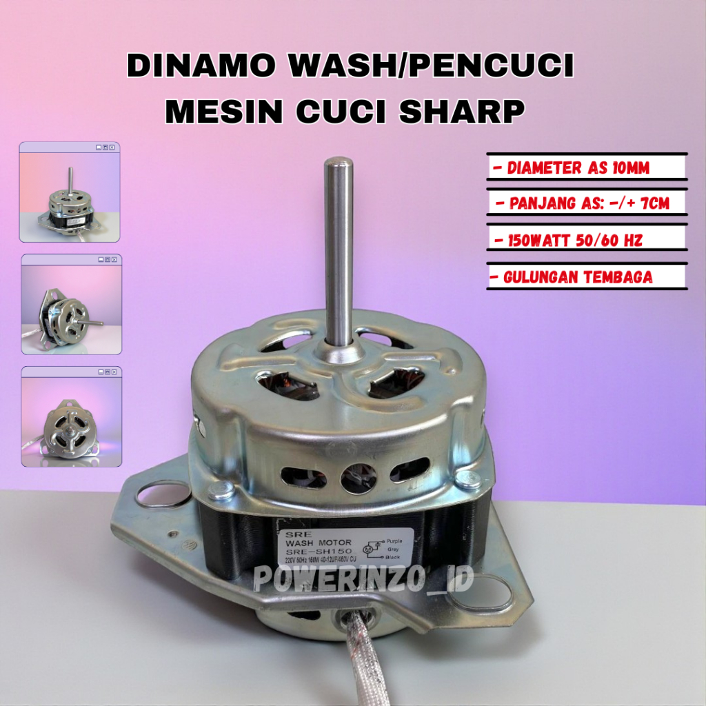 DINAMO WASH DINAMO PENCUCI MESIN CUCI SHARP 2 TABUNG ES-T80MW ES-T85NT ES-T85MW ES-T95NT ES-T90MW