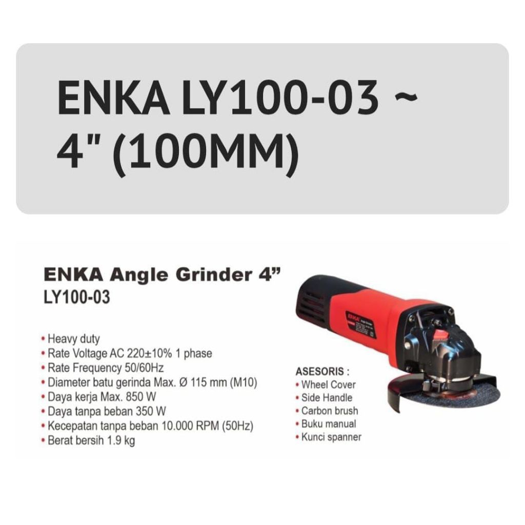 Mesin Gerinda Enka Angle Grinder LY 100-03