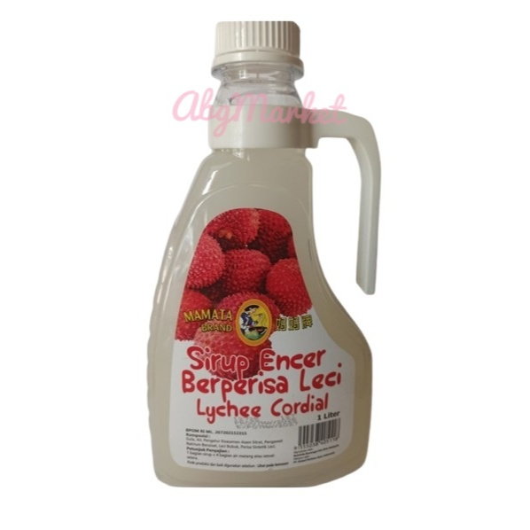

Mamata Brand Syrup / Cordial Syrup / Lychee Syrup / Sirup Leci Laici Encer -Delicious Fruit Syrup 1lt