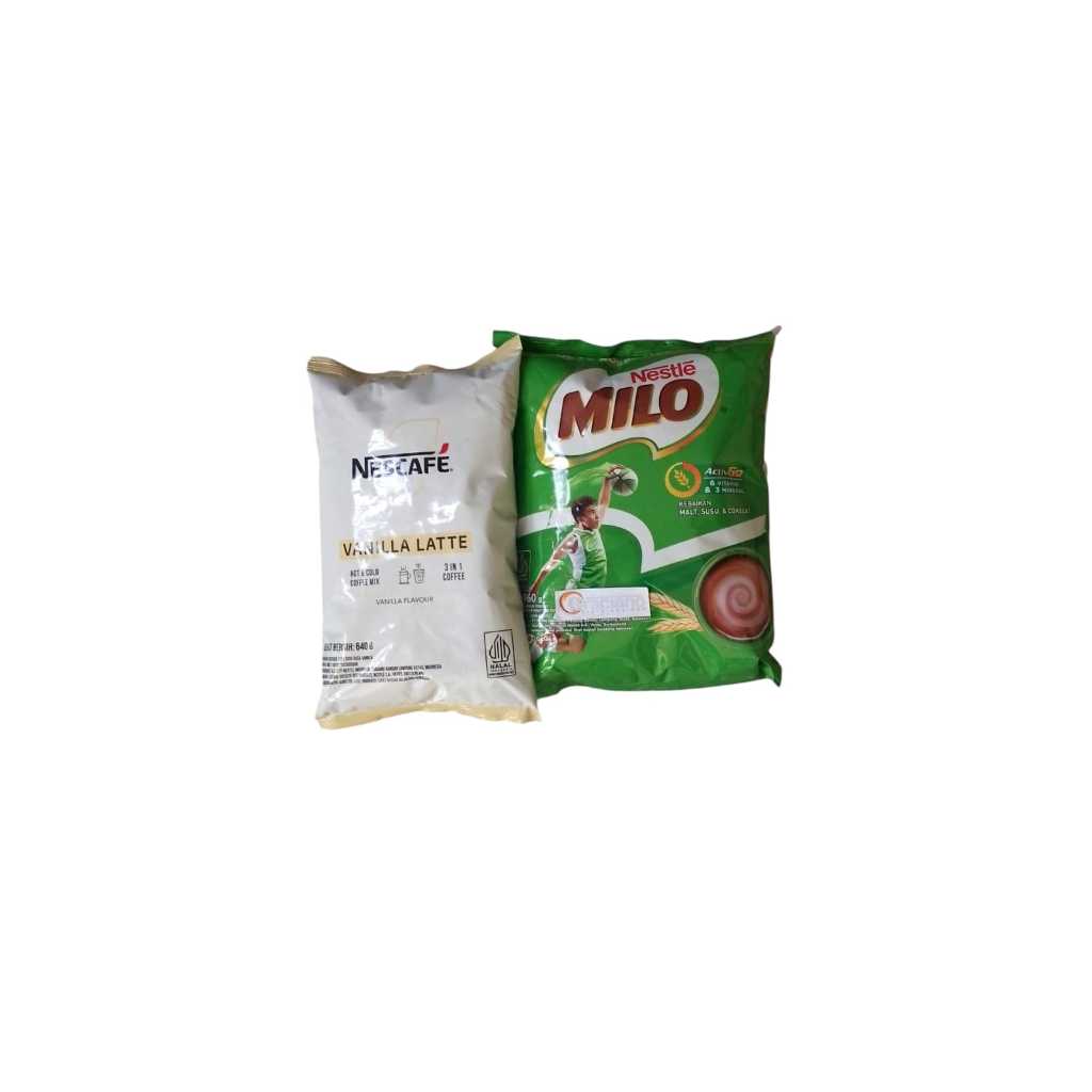 

Nescafe Vanilla Latte 640gr + Milo Complete Mix 960gr activ go