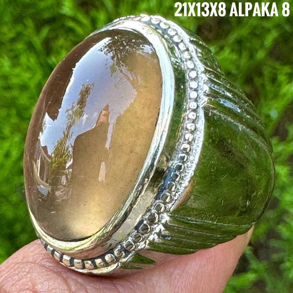 Cincin Batu Akik Natural Kecubung Asap Luster