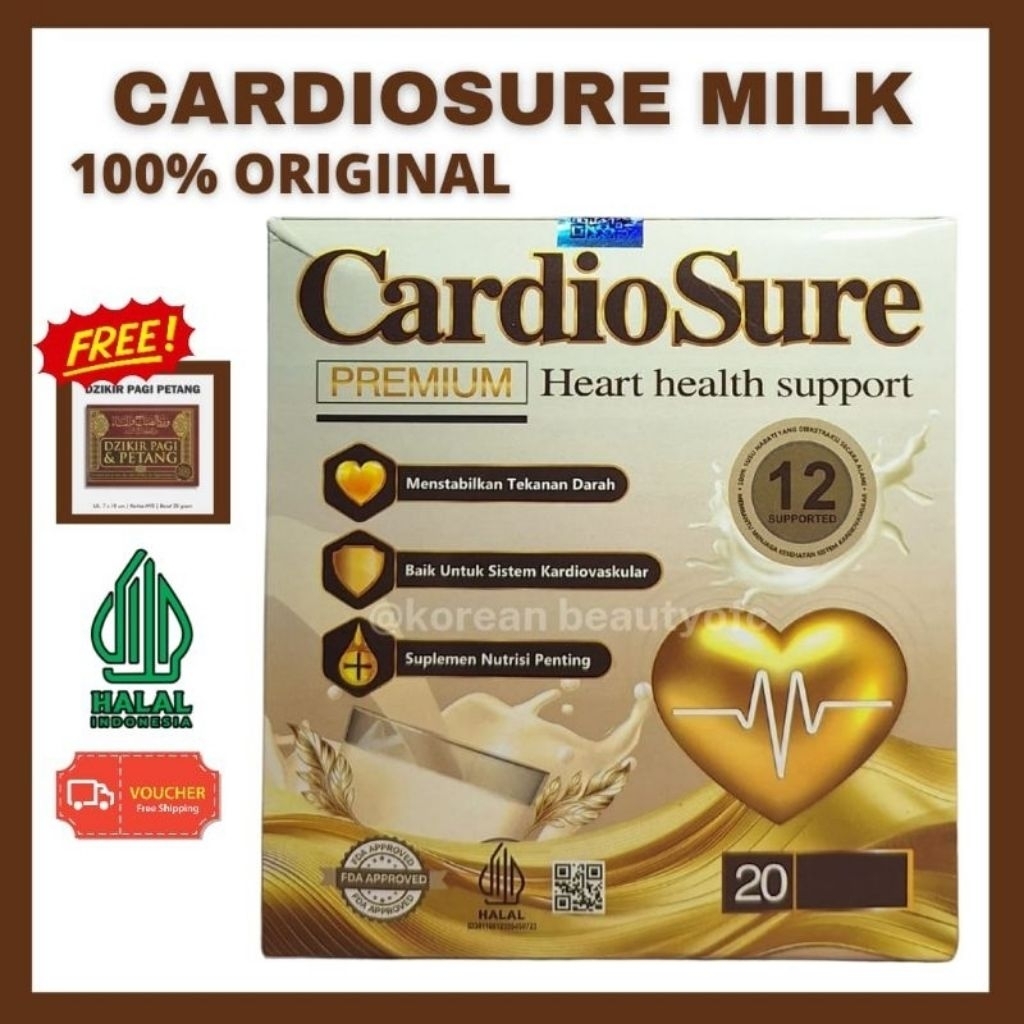 

CARDIOSURE MILK SUSU OBAT HIPERTENSI JANTUNG KORONER STRUK KOLESTROL ASAM URAT 12 SACHET