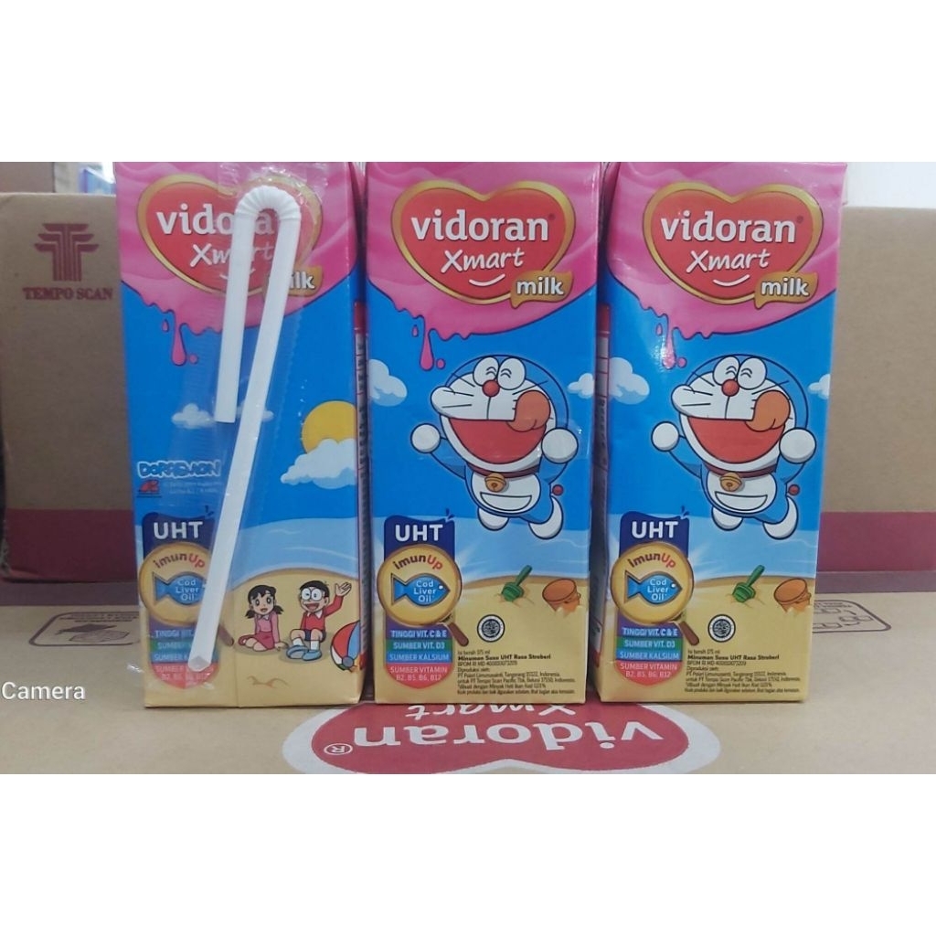 

Vidoran Xmart Kids Susu UHT strawberry Kotak 24 x 175 ml - Karton