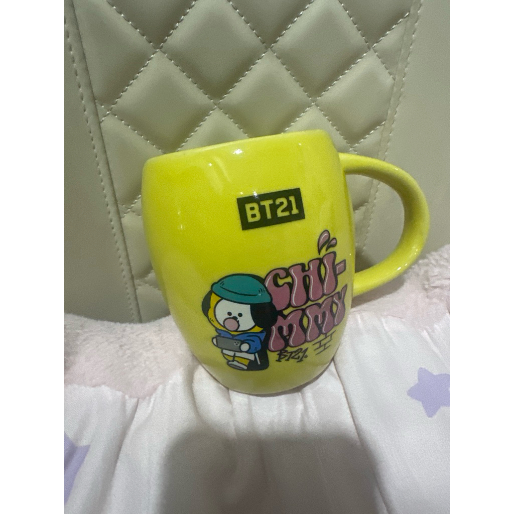 paket susu dan gelas milk life chimmy kuning bt21
