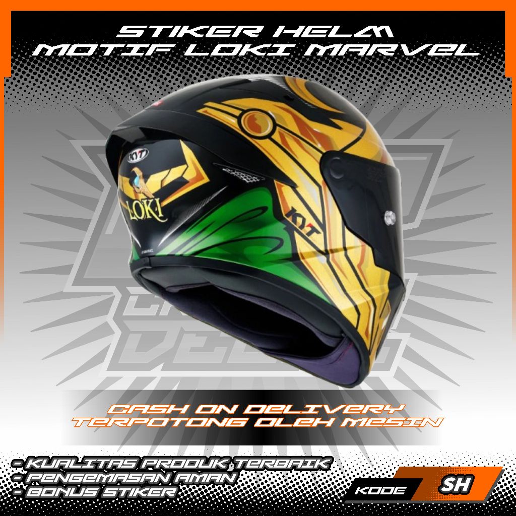 STIKER HELM MOTIF LOKI MARVEL