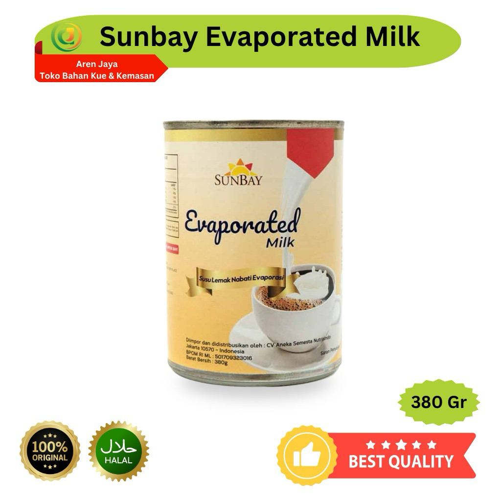 

Sunbay Evaporated Milk Susu Evaporasi 380 Gram Original
