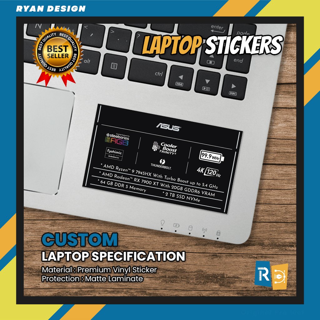 Stiker Logo Laptop Stiker Spesifikasi Fitur Laptop Stiker Nvidia RTX GTX Intel Amd (Model 003)