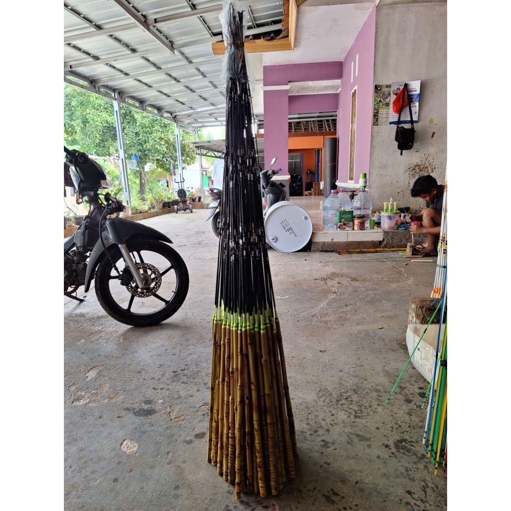 Grosir - Joran / pancing fiber lentur gagang bambu Cendani panjang 80cm 100cm 120cm