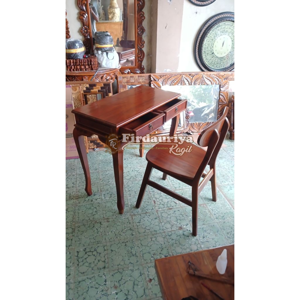 Set kursi meja belajar konsul konsol 80 cm laptop kerja komputer nota direksi kasir toko resepsionis