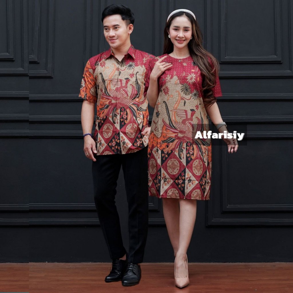 Harga Sepasang Dress Batik Couple Wanita Jumbo Gaun Natal Kekinian