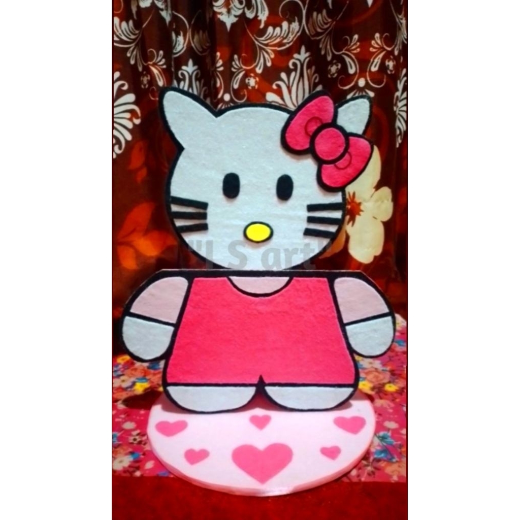 

Tempat Pensil Hello kitty/Tempat Pulpen anak/Kerajinan kain flanel/Aksesoris/Hiasan Kelas/Hiasan Meja/Karakter Kartun/