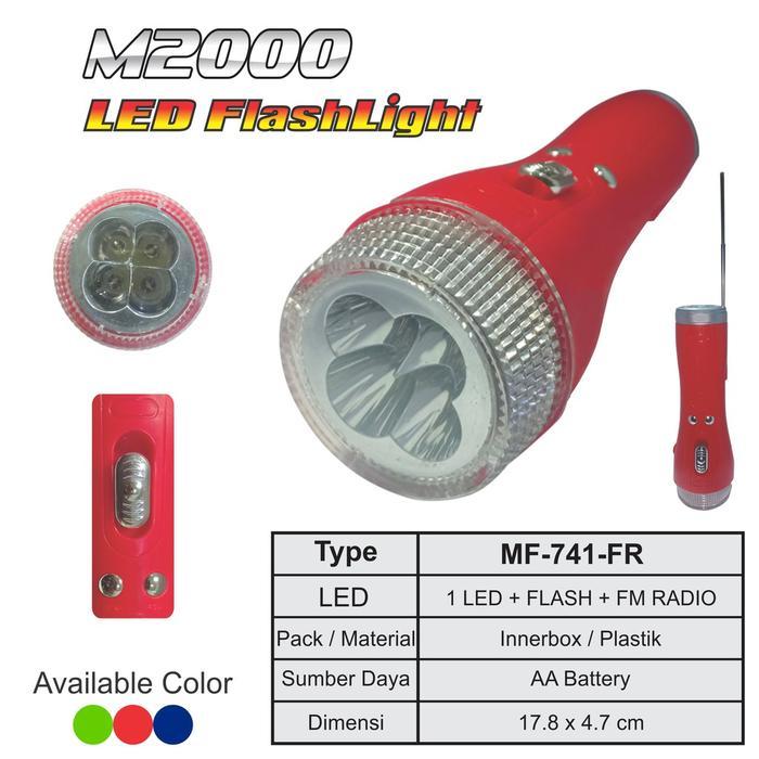 BISA COD Senter LED FlashLight M2000 / Senter LED Dengan Radio