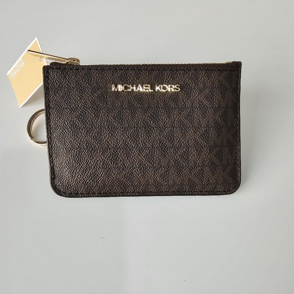 Jual MK Jet Set Travel Small TZ Coin Pouch ID Card Sign Brown