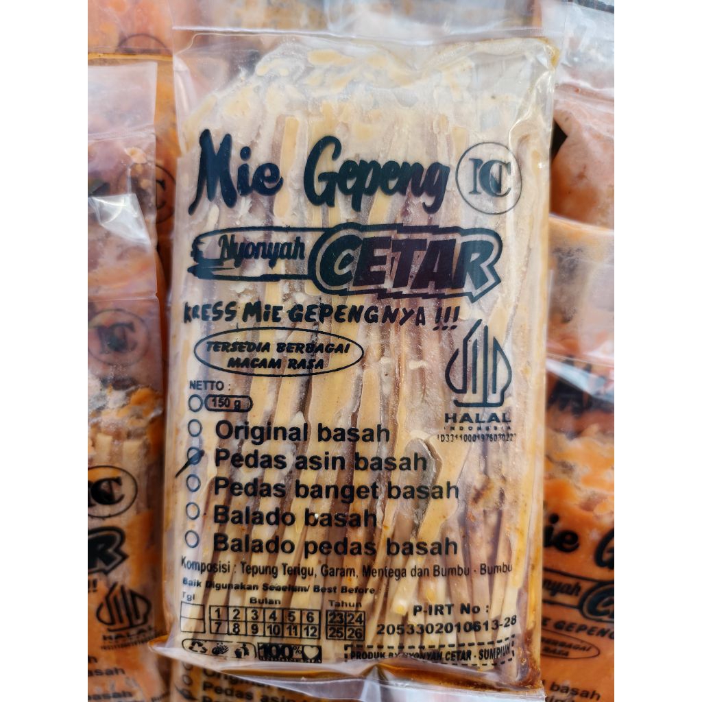 

Mie Gepeng Basah Premium 150g - Nyonyah CETAR | Snack Kekinian | Jajanan Instan