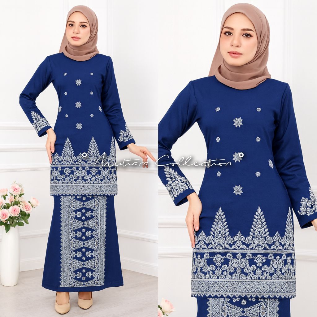 SETELAN BAJU KURUNG BORDIR SONGKET PUCUK REBUNG