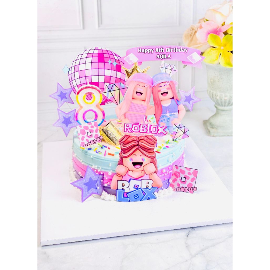 kue ulang tahun anak birthday roblox girl cake