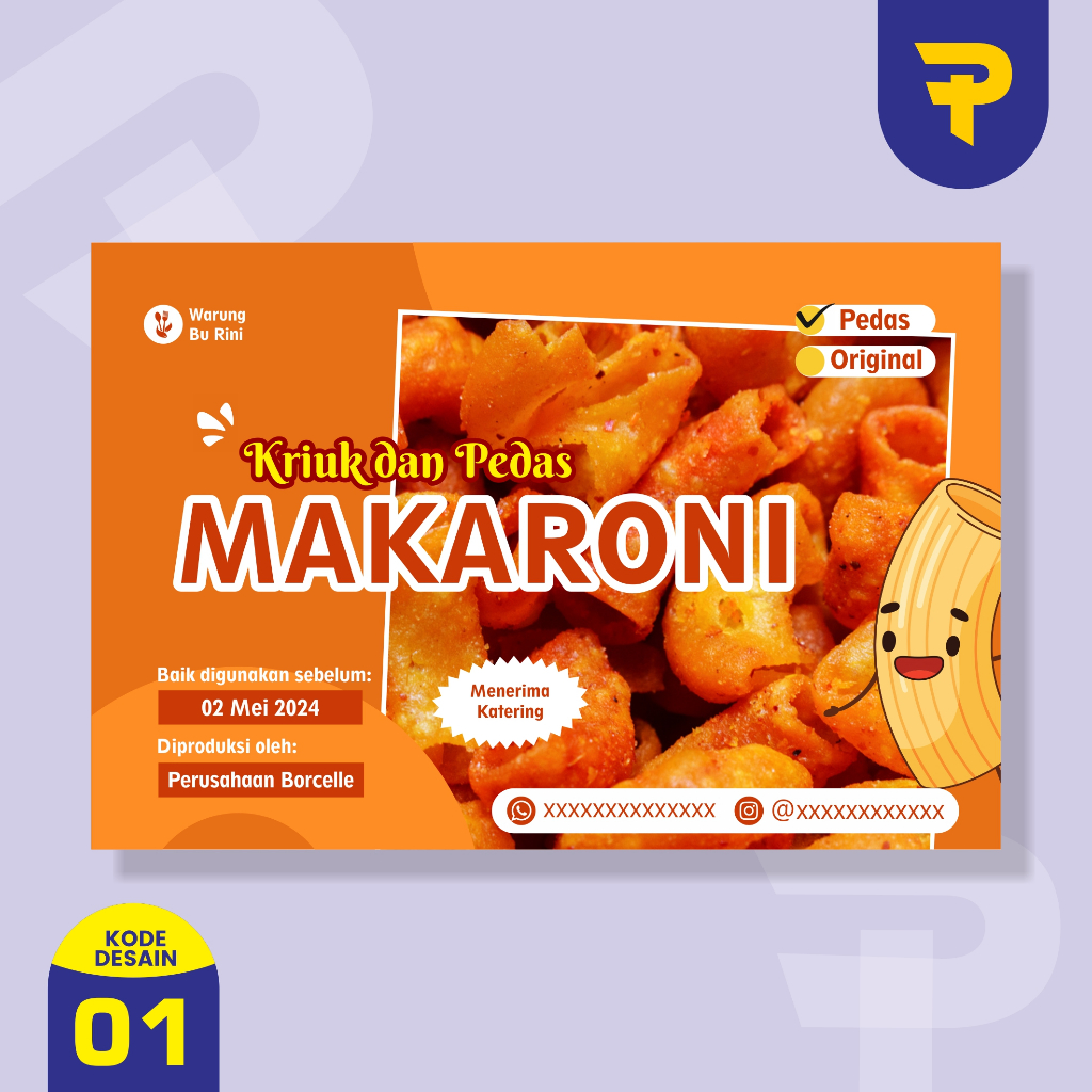 

stiker makaroni stiker makaroni pedas balado stiker label kemasan
