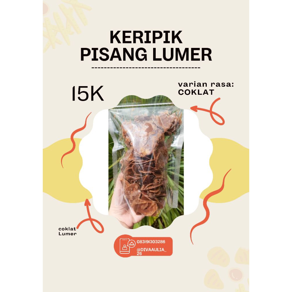 

keripik pisang coklat lumer 300gr/pcs