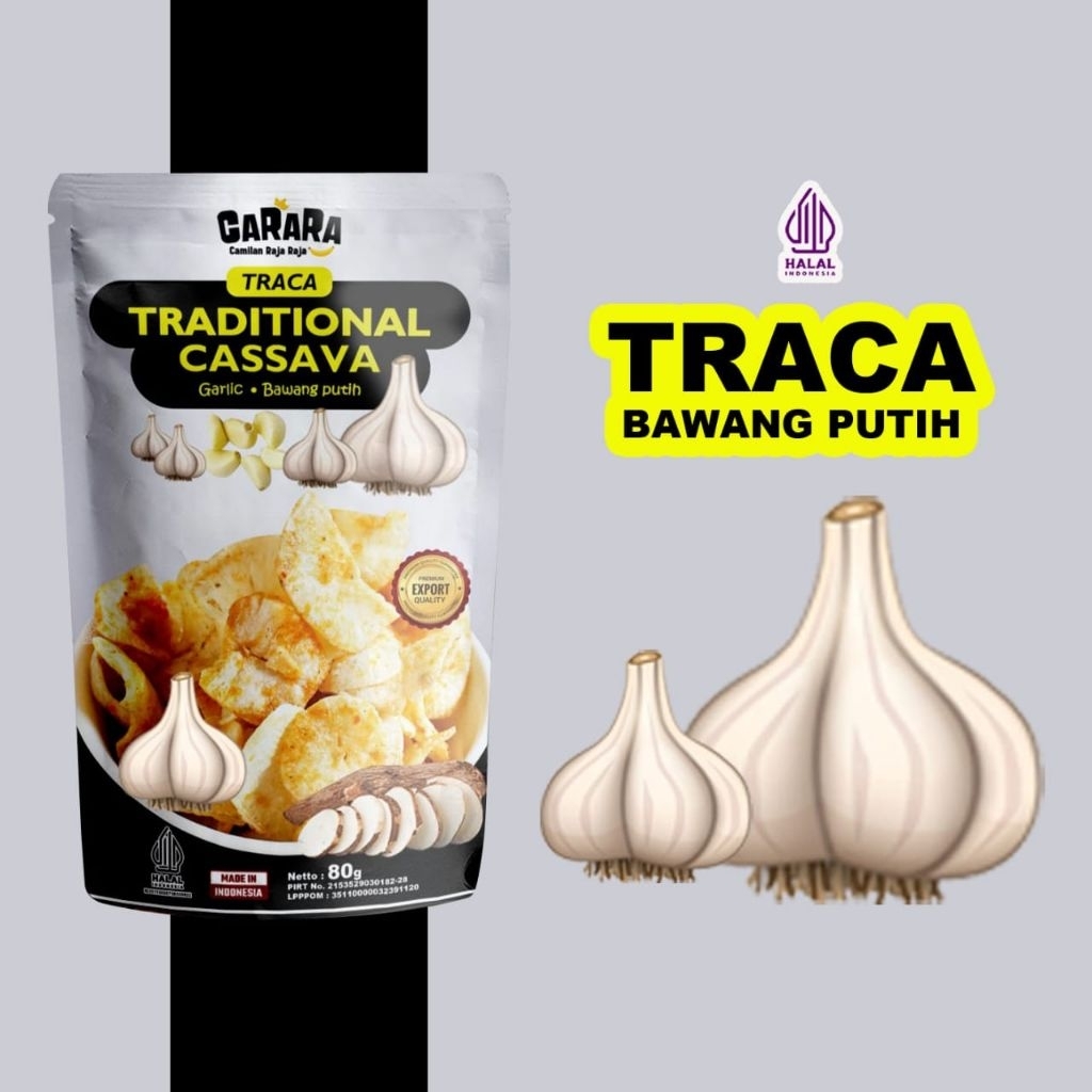 

Traca Bawang Putih Keripik Singkong Carara 80g