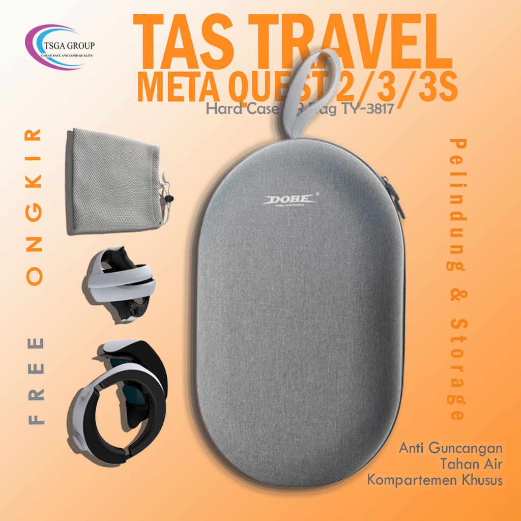 Dobe Tas VR Quest 3S / Tas Penyimpanan VR Quest 3 / Travel Bag Pelindung Quest 2 /  Protective case 