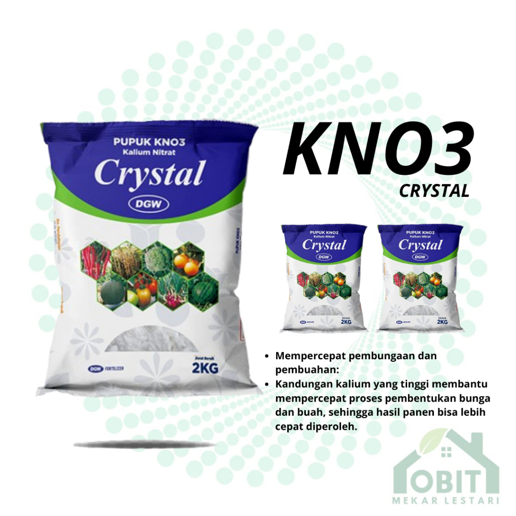 Pupuk KNO3 Putih Crystal 2 Kg untuk Pembuahan kemasan pabrik original