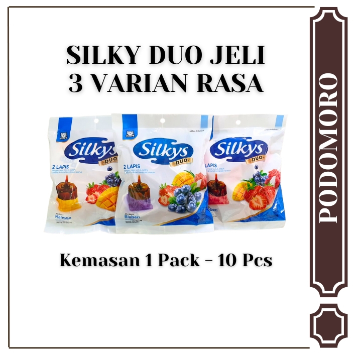 

Silkys Duo Jeli - Rasa Mangga, Stroberi, Bluberi - 1 Pack isi 10 Pcs - Mix Varian Rasa Bundling