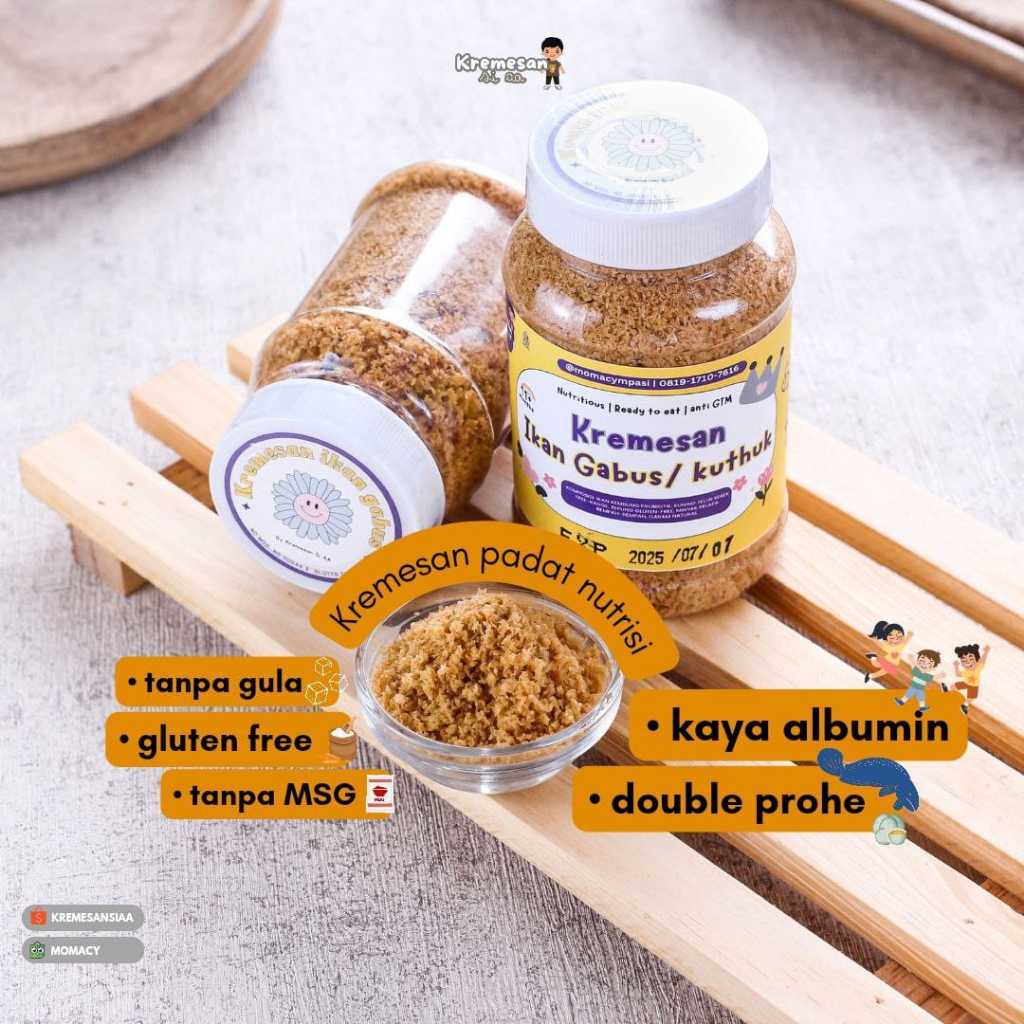 

Momacy kremesan ikan gabus liar renyah gurih tanpa msg glutenfree bb booster double protein kremes mpasi anti GTM kriuk prohe sehat pendamping makan untuk bayi anak sebagai solusi sehat anak GTM aman dikonsumsi setiap hari