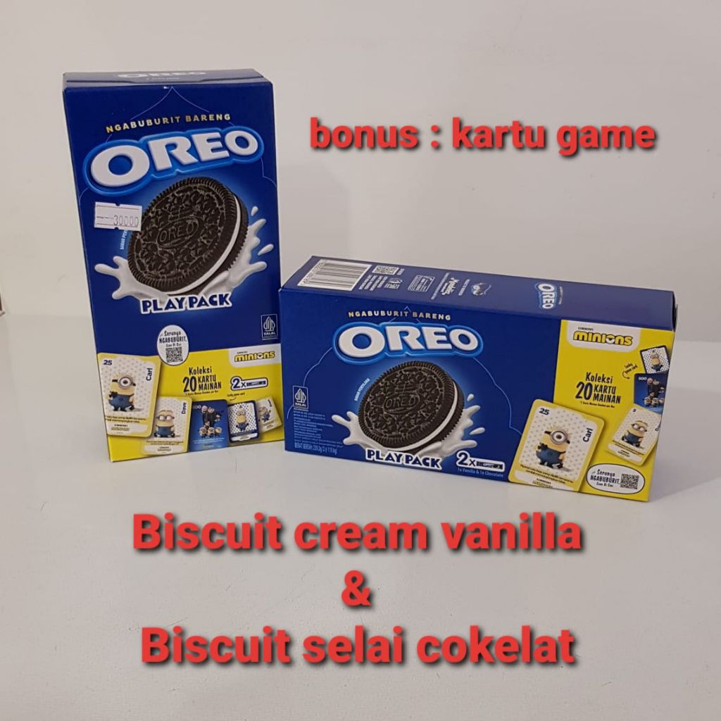 

Oreo Play Pack isi 2 Pack (Coklat & Vanilla) netto 239,2 gr