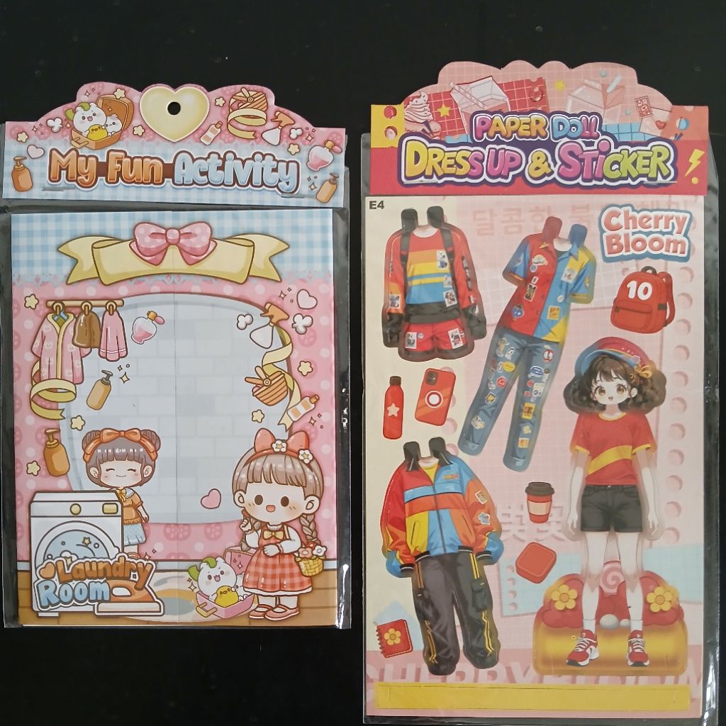 

mix activity funny house + paperdoll dressup 10 sepuluh pcs stiker anak