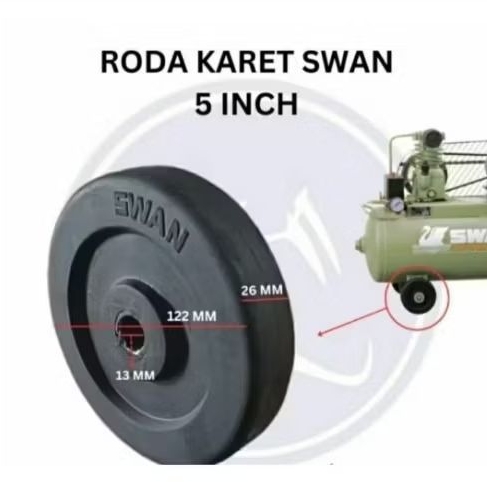 Roda karet kompresor angin SWAN5"