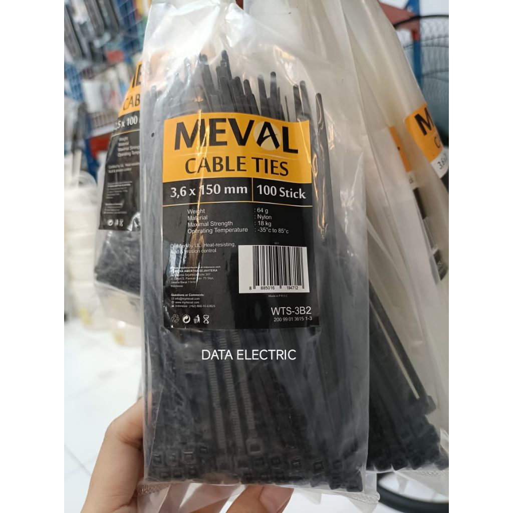 

Meval Kabel Ties 3,6mm x 15cm - Isi 100pcs